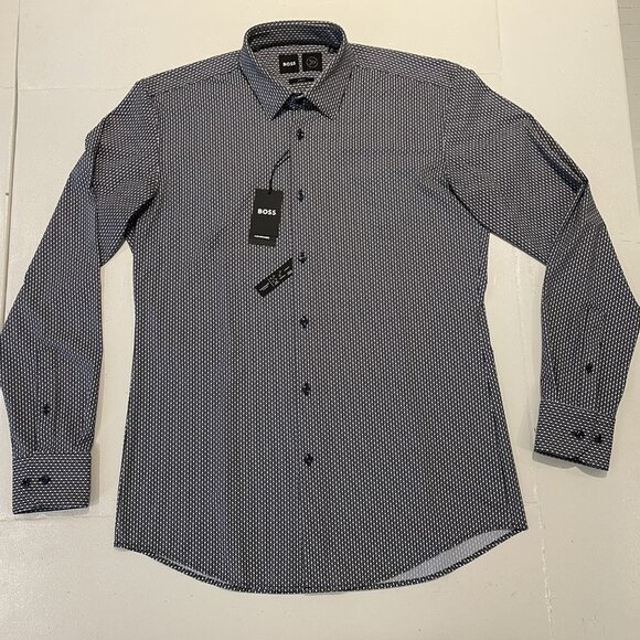 Hugo Boss Performance Dress Shirt Blue 39/15.5 - Picture 1 of 9